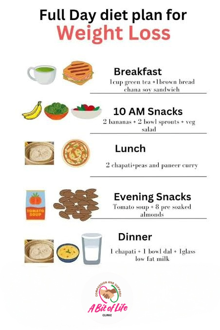 Sample full-day diet plan for weight loss